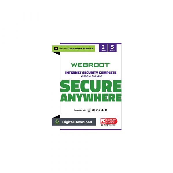 Webroot Internet Security Complete | 5-Device | 2-Year Protection | Download